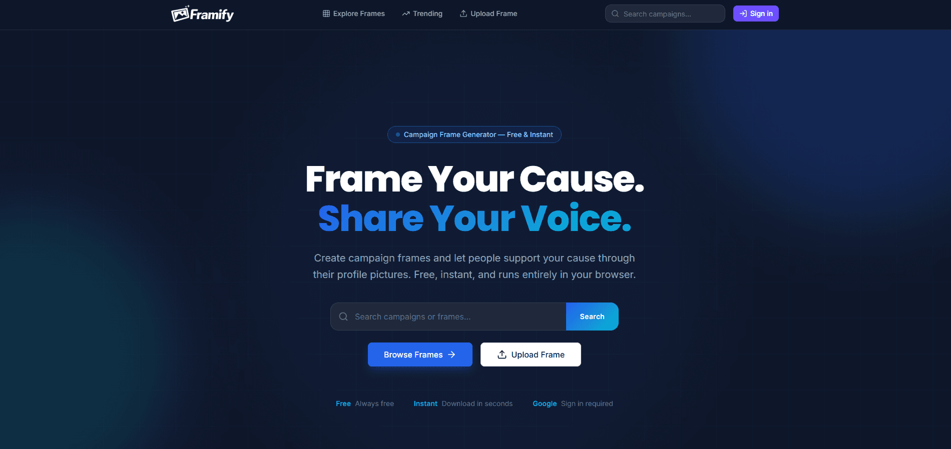 Framify preview